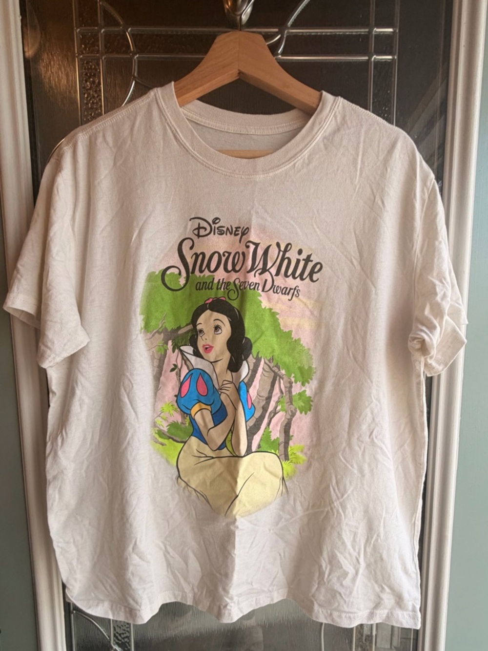 Disney Snow White Tee — White with Blue, Yellow & Green Artwork